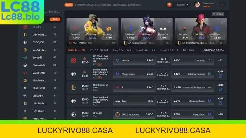 Esports LC88 - Nơi Bùng Cháy Đam Mê, Thưởng Siêu Khủng!